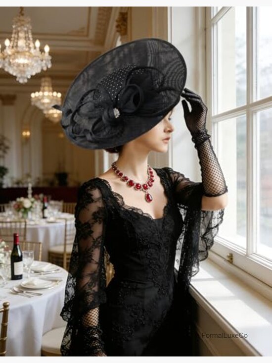 Elegant Flower Mesh Feather Fascinator Hat Headband for Wedding Derby Tea Party